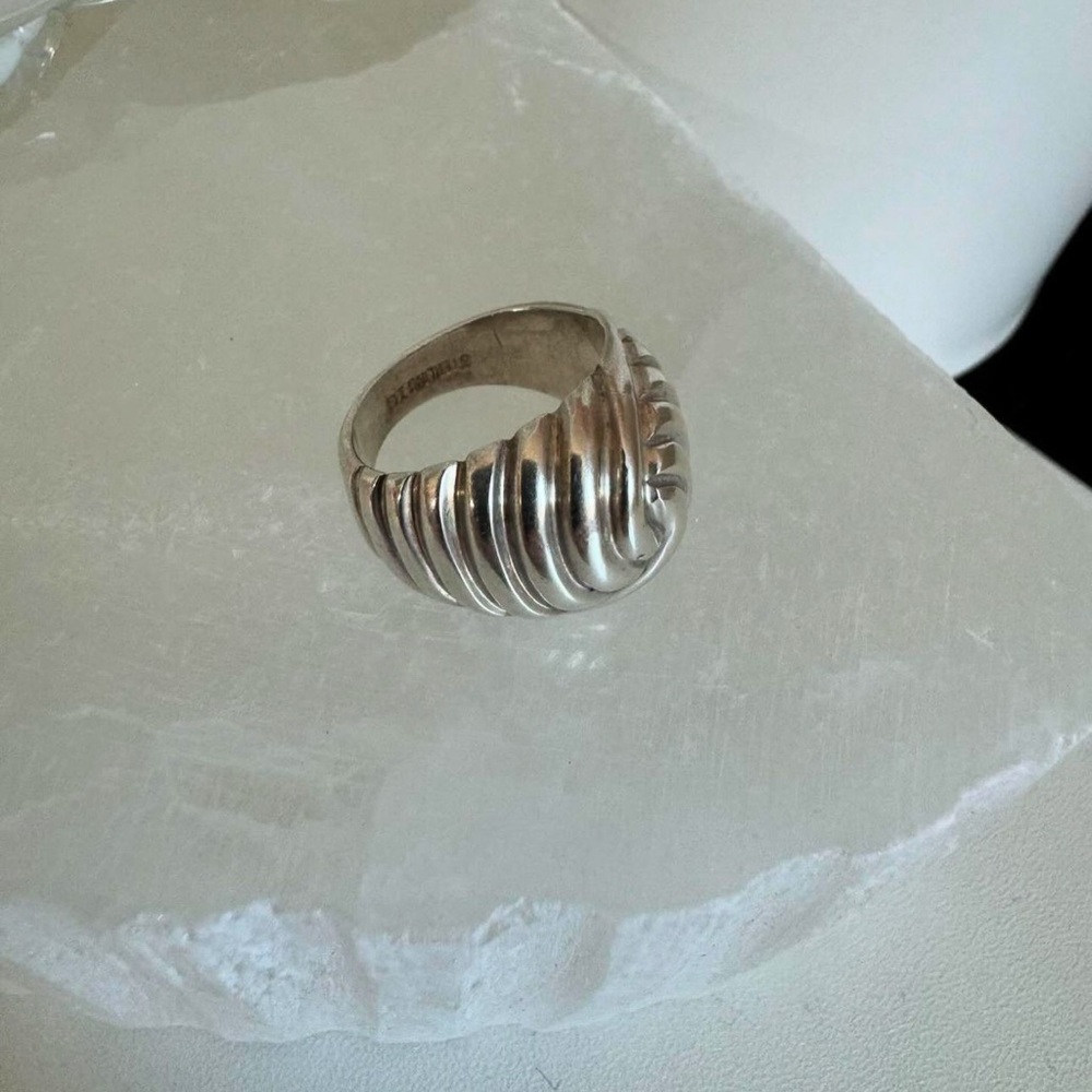 Vintage Sterling Silver Pattern Ring - image 3